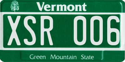 VT license plate XSR006