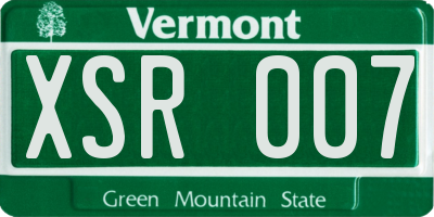 VT license plate XSR007