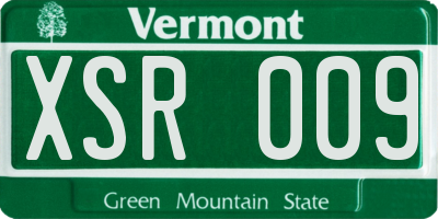 VT license plate XSR009