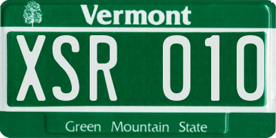 VT license plate XSR010