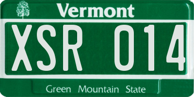 VT license plate XSR014