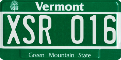 VT license plate XSR016