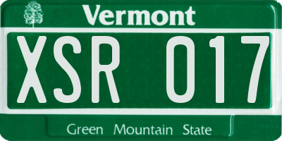 VT license plate XSR017