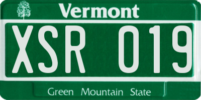 VT license plate XSR019