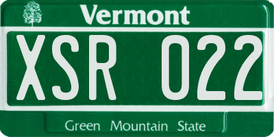 VT license plate XSR022