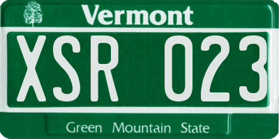 VT license plate XSR023