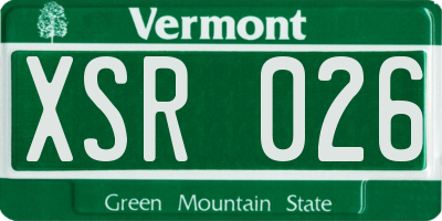 VT license plate XSR026