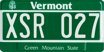 VT license plate XSR027