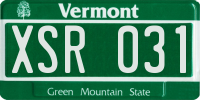VT license plate XSR031