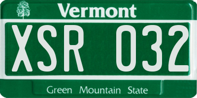 VT license plate XSR032