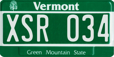 VT license plate XSR034