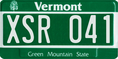VT license plate XSR041