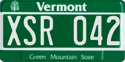 VT license plate XSR042