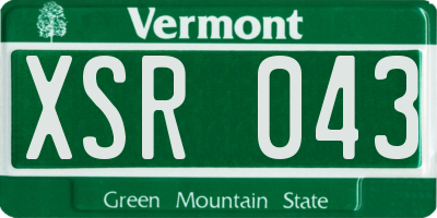 VT license plate XSR043
