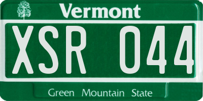 VT license plate XSR044