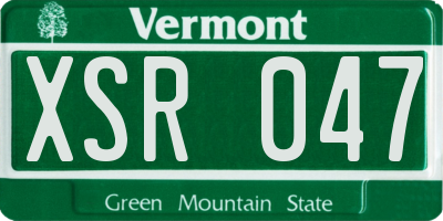 VT license plate XSR047
