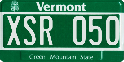 VT license plate XSR050