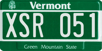 VT license plate XSR051