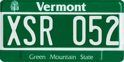 VT license plate XSR052