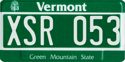 VT license plate XSR053