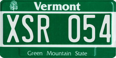 VT license plate XSR054