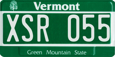 VT license plate XSR055