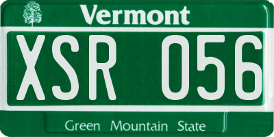 VT license plate XSR056