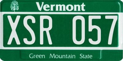VT license plate XSR057