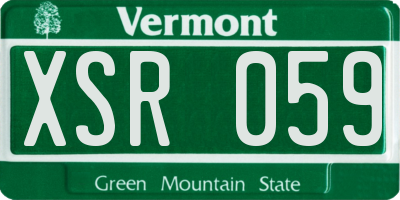 VT license plate XSR059