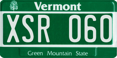 VT license plate XSR060