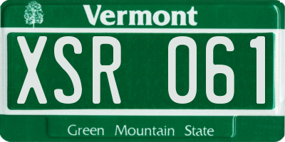 VT license plate XSR061
