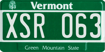 VT license plate XSR063