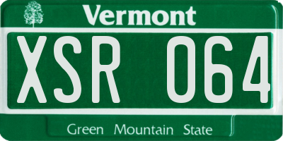 VT license plate XSR064