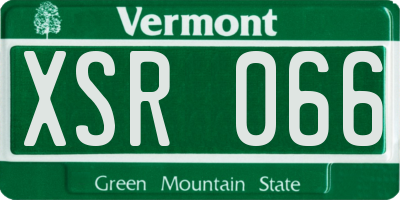 VT license plate XSR066