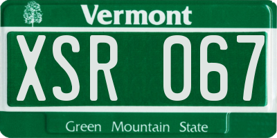 VT license plate XSR067