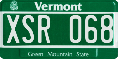 VT license plate XSR068