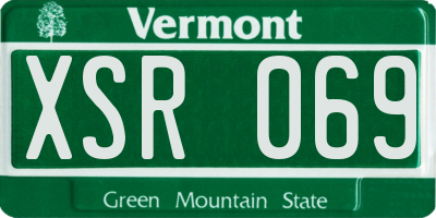VT license plate XSR069