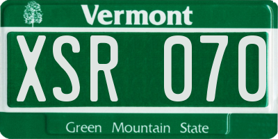 VT license plate XSR070