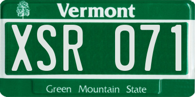 VT license plate XSR071