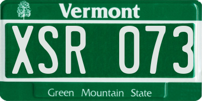 VT license plate XSR073