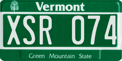 VT license plate XSR074