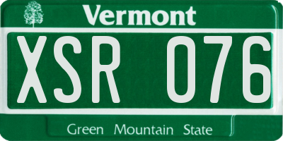 VT license plate XSR076