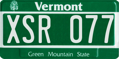 VT license plate XSR077