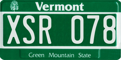 VT license plate XSR078