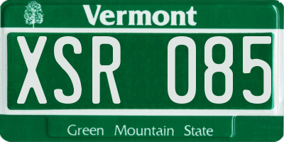 VT license plate XSR085