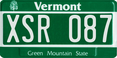 VT license plate XSR087