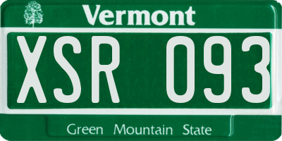 VT license plate XSR093