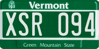 VT license plate XSR094