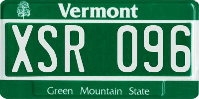 VT license plate XSR096