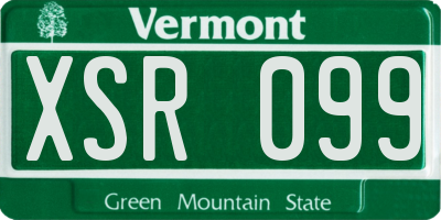 VT license plate XSR099